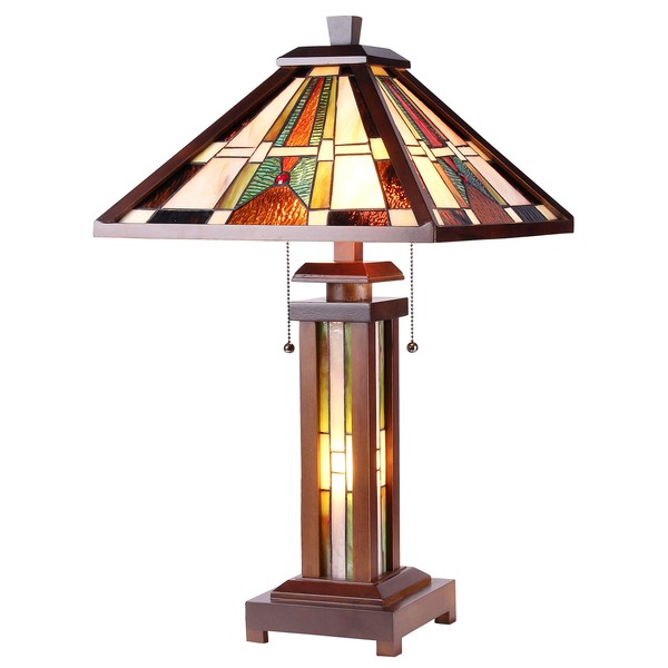 Chloe CH35831WM15-DT3 Percival Double Lit Table Lamp, One Size, Multicolor
