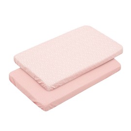 Cambrass 46120 2 Fitted Sheet-Samll Bed 50x82x1 cm Forest Pink, rosa