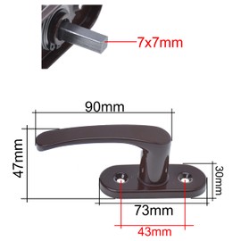 Aqbau® Window Handle Balcony Door Handle Metal Window Handle Small Universal Window Handles Window Fitting (Black)
