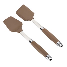 Anolon SureGrip Nonstick Silicone Spatula and Spoonula Set/Cooking Utensils, 2 Piece, Bronze