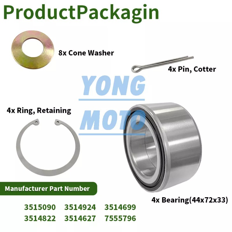 JINFANNIBI Front Rear Wheel Bearings Kit Set for Polaris RZR