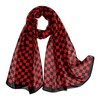 E-Clover Chiffon Scarf for Women Lightweight Print Scarfs Sheer Neck