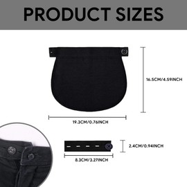 7 Piece Trouser Extension Set - Trouser Extension Pregnancy without Sewing - Trouser Button Extension for Growing Belly - Ideal for Early Pregnancy & Weight Variations