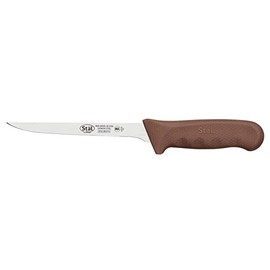 Winco 6" Commercial-Grade German Steel Boning Knife, Narrow, Brown