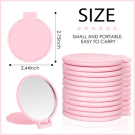 18 Pieces Compact Mirrors Gifts Bulk,Pink