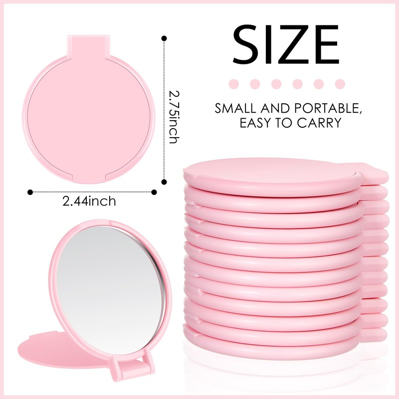 18 Pieces Compact Mirrors Gifts Bulk,Pink
