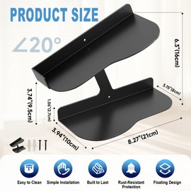 2 Pack H Type Floating Shoe Rack for Wall, Metal Wall Mount Floating Shoe Shelves, Wall Mount Floating Sneaker Display Rack, Levitating Shoe Organizer for Sneaker Collector Advertising Exhibition