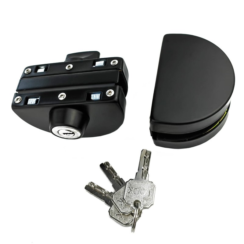 Qrity Stainless Steel Glass Door Lock with Key Open/Close for