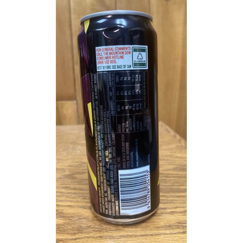 Mountain Dew NEW Unopened Mountain Dew Passionfruit Frenzy 330 ml