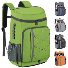 Maelstrom Cooler Backpack,35 Can Leakproof,Insulated Soft Cooler Bag, Ice Chest Backpack,Travel Cooler for Beach Camping Grocery Shopping,Kayaking,Fishing,Hiking,Green