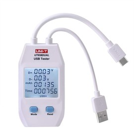 UNI-T UT658 Digital USB Tester Voltmeter Ammeter Voltage Current Meter Capacity Tester Monitor with Backlight (Dual Interface Type A and Type C)