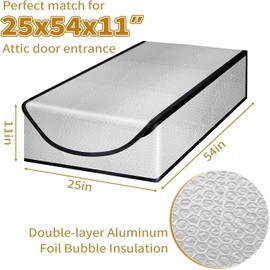 Attic Stairs Insulation Cover for Pull Down Stairway, R-Value 15.5, Extra Thick, Air Tight Attic Stair Cover Door Stairway Ladder Insulator Cover with Easy Zipper Access 25" x 54" x 11"
