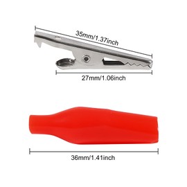 100Pcs Alligator Clips Crocodile Alligator Clips Electrical 35mm Electric Test Clips Helper with Protective Insulation Cover for Electrical Test Red Yellow Blue Green Black,35mm