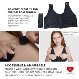 Post Mastectomy Adjustable Bras (Black)