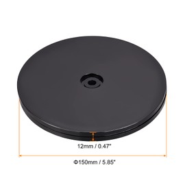 sourcing map 6inch Rotating Swivel Stand with Steel Ball Bearings Lazy Susan Base Turntable for Kitchen Corner Cabinets, Black Pack of 2