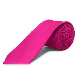 OcioDual Men's Tie Wedding Confirmation Slim Tie Retro Business Tie Satin, fuchsia