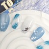 Deep Blue Mermaid Nail Tips - Petite Square / 딥