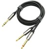Audiowave 1/4 inch TRS Stereo Y Splitter Insert Cable, Gold