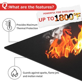 Matace Small Fireproof Mat, 1/5"(5mm) Thickened Carbon Felt, 12x14 (2 Pack) Fire Resistant/Thermal Insulating for Camping BBQ Grill/Stove Wick/Firepit Mat, Welding, Fire Emergency