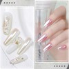 White Pearl Chrome Nail Powder - Aurora Ice Shimmer Nail
