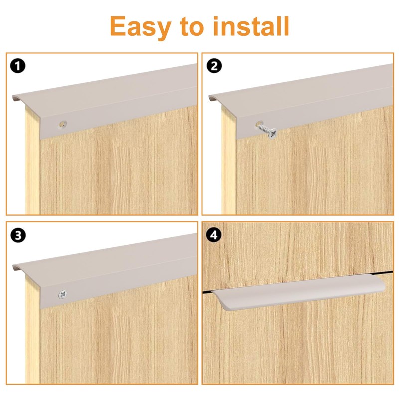 MOROBOR Finger Edge Pull, 8pcs Concealed Handle Modern Style Drawer