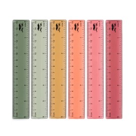 Mr. Pen- Ruler, 6 Inch, 6 Pack, Vintage Colors, Rulers for Kids, Rulers for School, Clear Plastic Ruler, Kids Ruler, Back to School Supplies, Clear Ruler, Ruler with Centimeters and Inches
