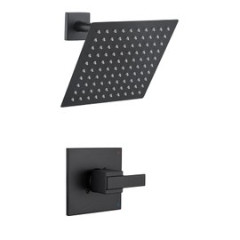 Replacement 8" Rain Shower Faucet Tub Trim Kit for Delta 13/14 Series, High Pressure Square Rain Shower Head& Handle Set (Valve& Catridge Not Inclued) (Without Tub Spout, Matte Black)