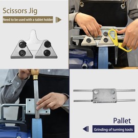 Sharpening Accessory Kit for 10-Inch Sharpening Systems，Long/Short Knife Jig、Scissor Jig、Axe Jig、Turning Tool， etc (Scissors Jig)