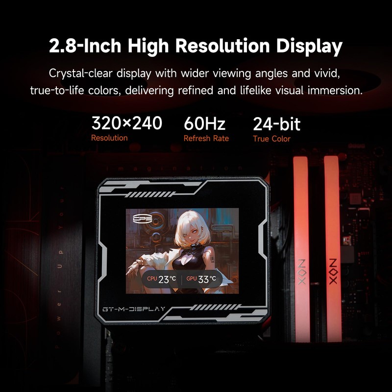 PCCOOLER Liquid CPU Cooler ARGB Display, 360mm AIO with 2.8-Inch