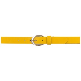fashionchimp Basic Women's Belt Made of 100% Genuine Leather, Shiny Belt Clasp, Width Approx. 2.8 cm, Made in Germany, mustard althea