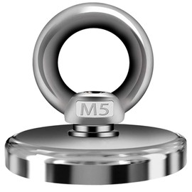 Kspowwin Super Strong Magnetic Hook, Load Capacity 28.7 lbs (130 kg), Diameter 2.4 inches (6 cm), Strong Magnet, For Office/Work, Bathroom, Outdoor, Wall Hanging, Pack of 1