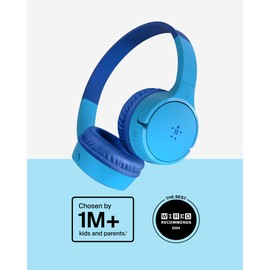 Belkin Belkin SoundForm Mini - Wireless Bluetooth Kids Headphones with 30H Battery Life, 85dB Safe Volume Limit, Built-in Microphone - Kids On-Ear Earphones for iPhone, iPad, Fire Tablet & More - Blue