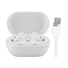 Wireless Bluetooth Earphones DC 5V TWS Headset CNC Engraving Titanium Metal Processing Support Type C Charging(White )