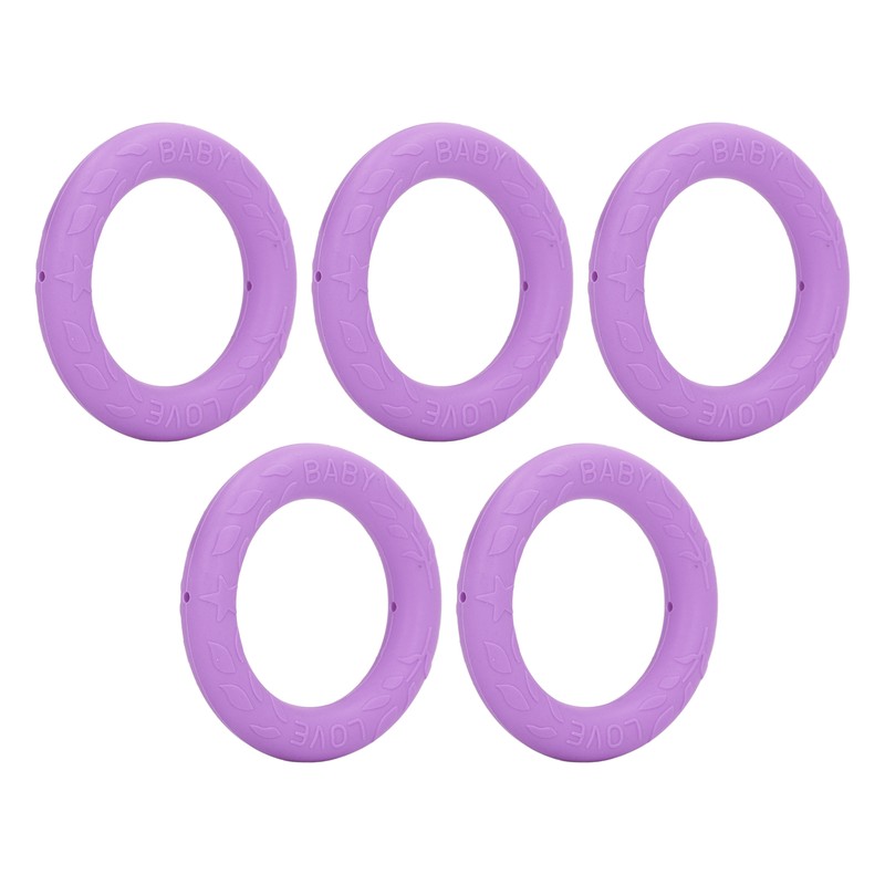5pcs Baby Soft Silicone Teething Ring Toy Infant Safe Elastic