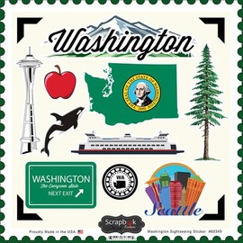 Washington State Sightseeing Scrapbook Stickers (60349)