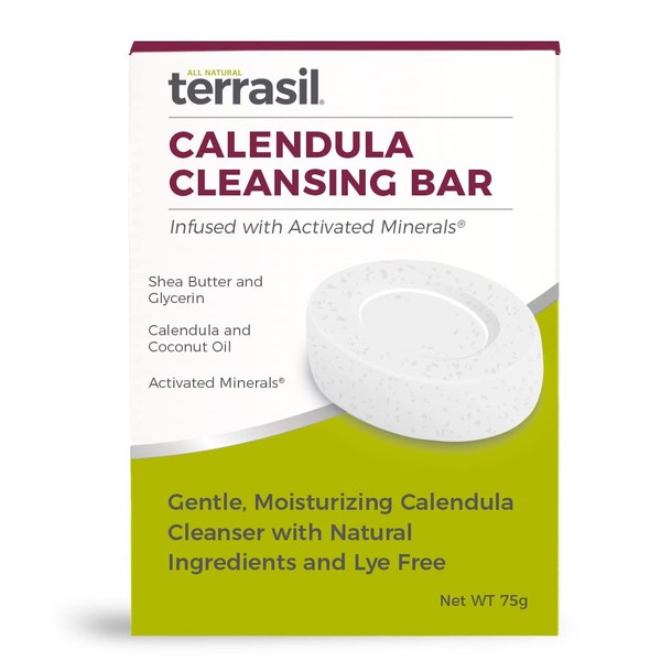Calendula Soap - Natural Advanced Healing for Itchy Dry Skin Burns Scrapes Fast Acting by Terrasil (75gm Moisturizing Cleansing Bar)