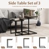 Nightcore Nesting Coffee Table Set of 3, Rectangle Stacking Sofa