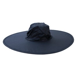 Twist-and-Fold Hat Foldable Nylon Sun Hat, 18 in Diameter Brim, Black