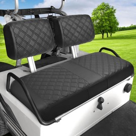 Club Car DS Pre-2000 Seat Cover, Golf Cart Front Seat Cover Fit For Club Car DS 1982-2000 OEM Ordinary Seat Cushion, Concave and Convex Design Appearance, Thick Vinyl Leather Comfortable/Breathable