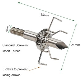 KURUGEILI 12PK 100 Grain Small Game Broadheads Judo Points & Hammer Mixed Set with Broadhead Case Screw in Arrowheads for Hunting & Field Practice-Perfect for Small Game and Target Shooters