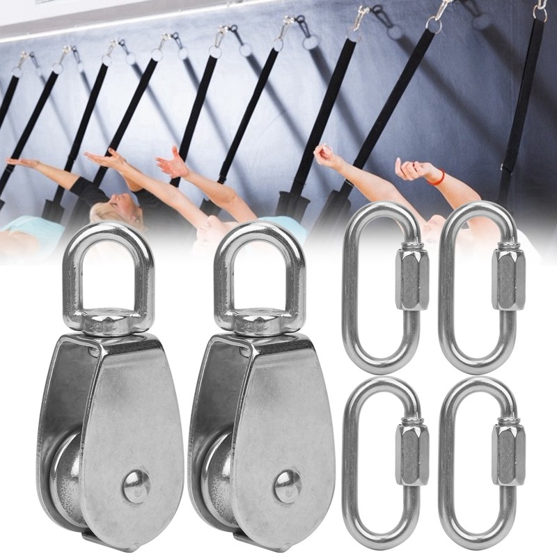 304 Stainless Steel 32mm Pulley with Lock Screw Climbing Carabiner