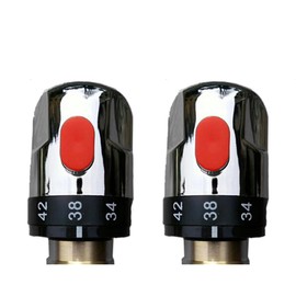 2Pcs Water Tap Thermostatic Control Handle, Shower Valve Control Handle Constant Temperature Control Knob for Bathroom Washroom Kitchen
