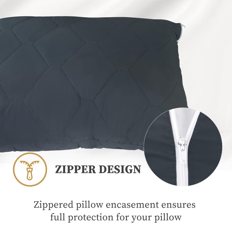 Safe and Sound 2 Pack Pillow Protector, Standard Size Zipper