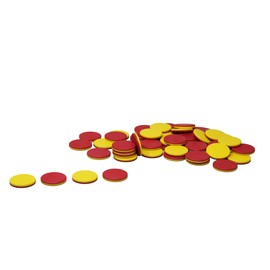 WISSNER® Reversible Plates for Children - Pack of 50 - First Class Educational Toy for Mathematical Skills & Clever Learning with Fun in Primary School, Red and Yellow