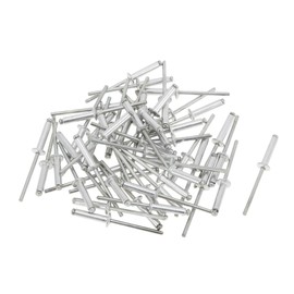 INFINAUTO Dome Head Large Flange Blind Rivets 4mm Grip Diameter 18mm Grip Length 8mm Flange Diameter Aluminum Alloy Iron Silver Tone