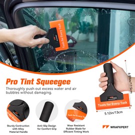 WRAPXPERT Window Tint Tool Vinyl Wrap Tools Small Tinting Squeegee, Vinyl Wrap Squeegee with Felt Buffers, Utility Knife, for Side/Quarter Window Tint Applying, Car Wrapping/PPF Installation