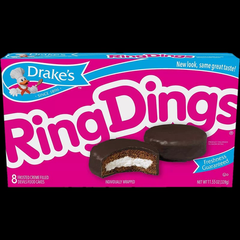 Little Debbie Drake's Ring Dings, 4 Boxes, 32 Individually Wrapped