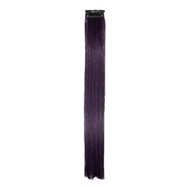 Stasia Street 24-Inch Straight Clip-On Strands Korean Synthetic Breatheable Hair Extensions for Women Natural Looking Instant Style, Volume & Length - PURPLE ROYALE