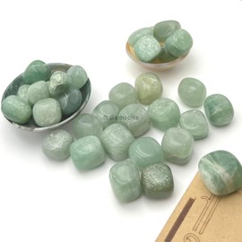 GEMSCITE Green Aventurine 1 LB Tumbled Stones and Crystals Bulk Natural Crystal Kit for Reiki Healing Crystal Polished, Tumble Stones, Chakra Balancing, Good Luck, Reiki Gift, Home Décor