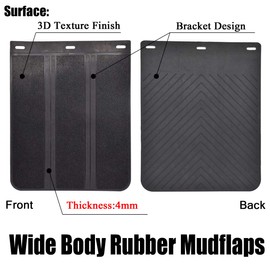 2pcs/Set Universal Heavy Duty Rubber Mud Flaps Car Pickup SUV Vans minivans Light Trucks RVs SUVs Semi-Truck Motor Home 4x4 4WD Off-Road Splash Guards Mudflaps Mudguards Dirty Traps 15”x12”
